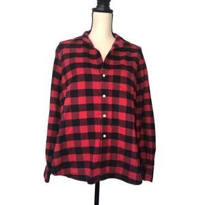 Frank & Eileen Buffalo Plaid Italian Flannel Shirt Size M Red Black Button Front